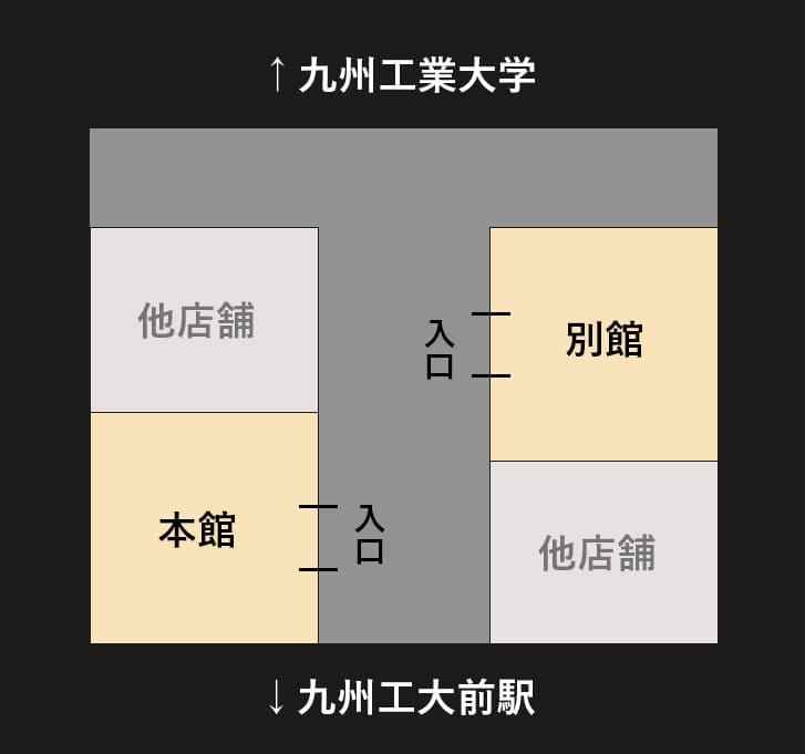 本館と別館の地図